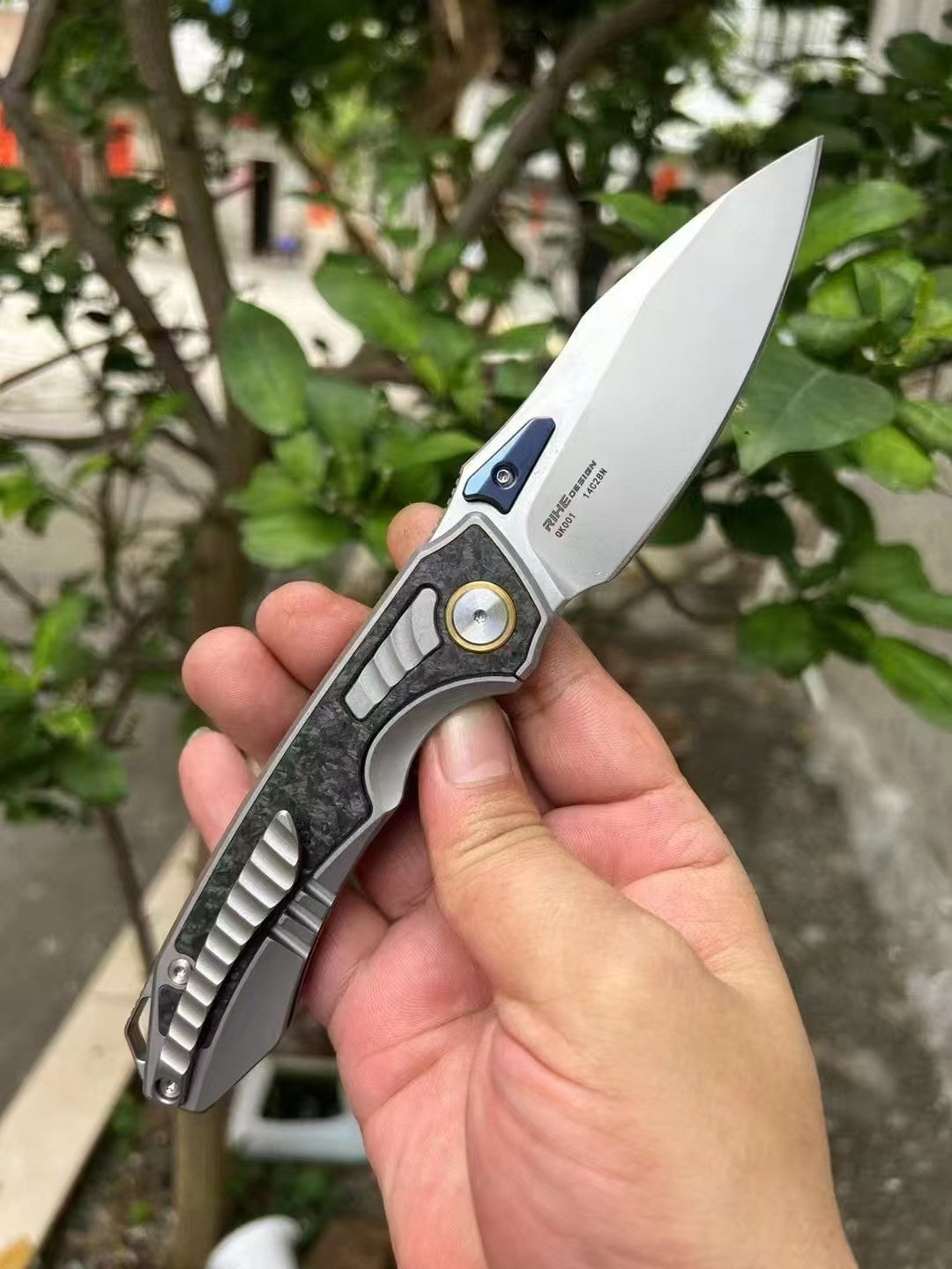 8''New 14C28N Blade Full T4C Titanium Handle Pocket Camping Utility Outdoor Folding Knife VTF203