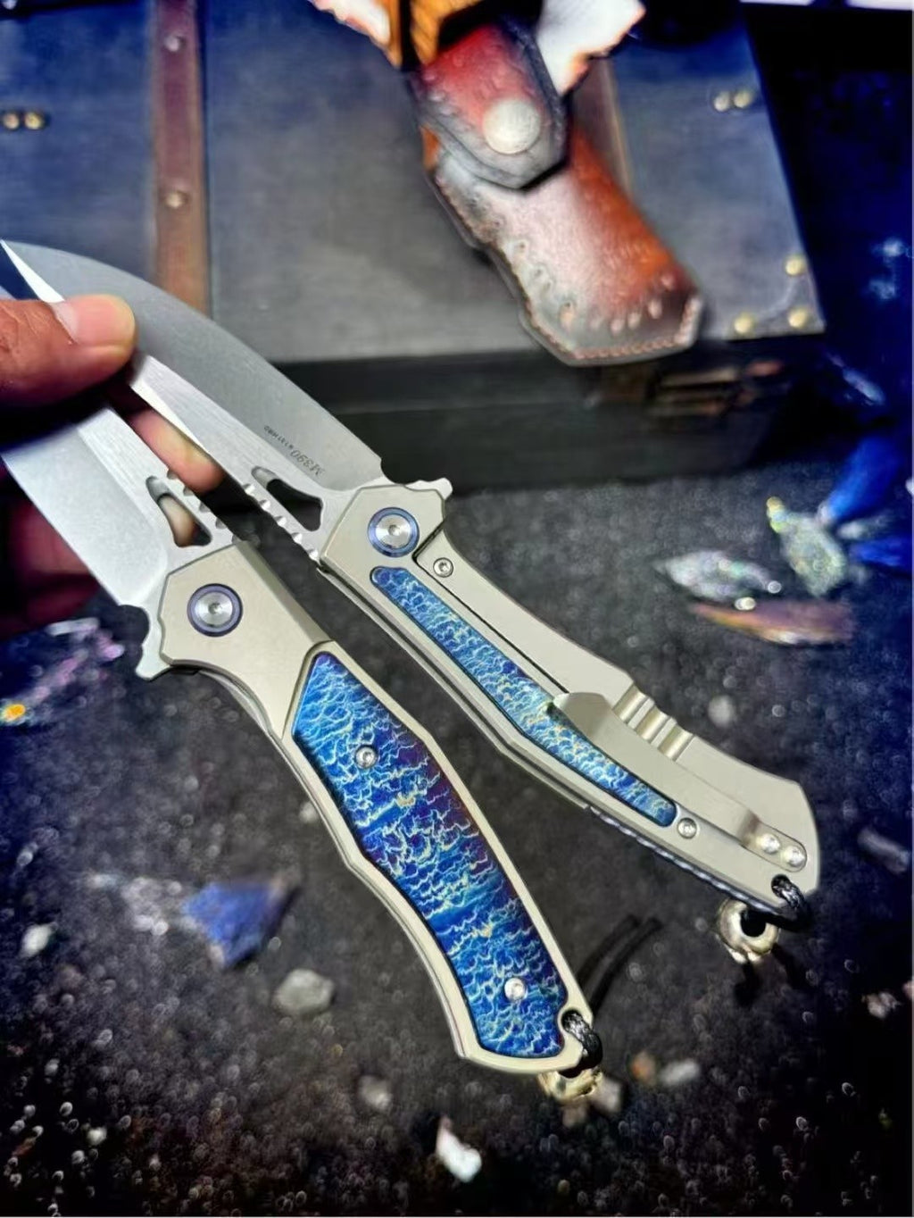 M390 Blade TC4 T4C Handle Collection Folding Outdoor Pocket Knife VTF111