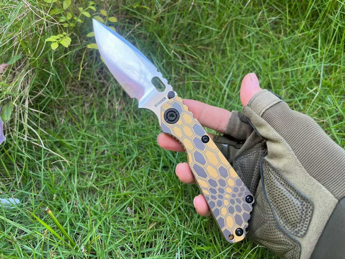 8'' New FoldingKnife Mirror Light D2 Blade Full T4C Titanium Handle Outdoor Utility PocketKnife DF11