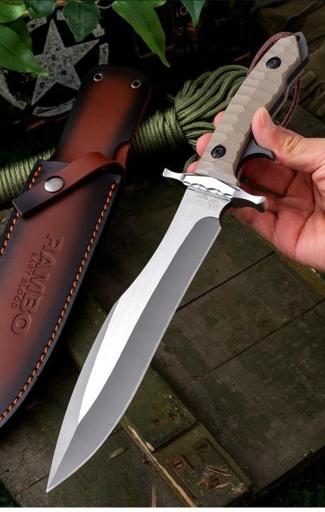 New Rambo Fixed Blade 9Cr18Mov Steel G10 Handle Camping Outdoor Utility Tool MK9