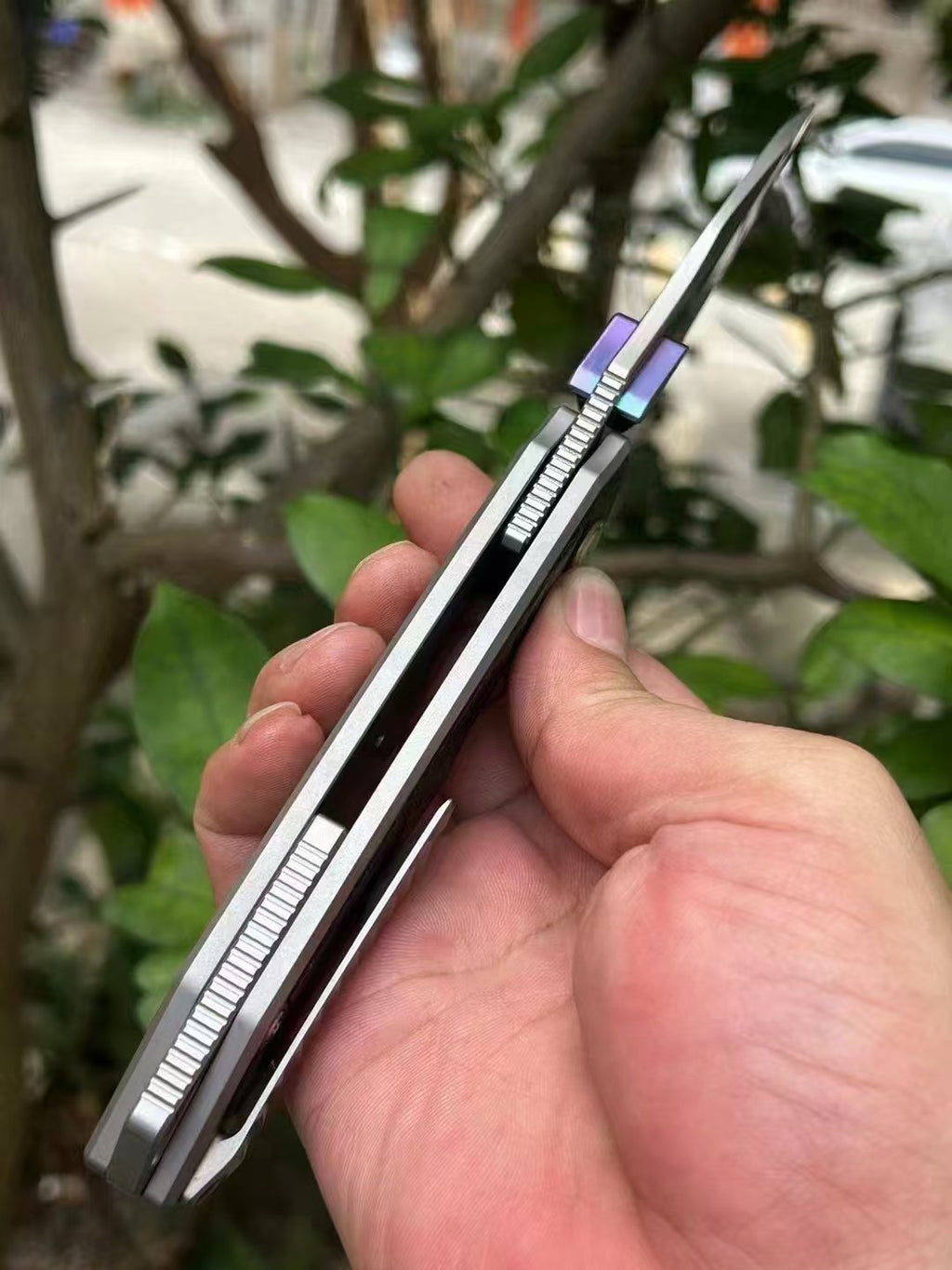 8''New 14C28N Blade Full T4C Titanium Handle Pocket Camping Utility Outdoor Folding Knife VTF203