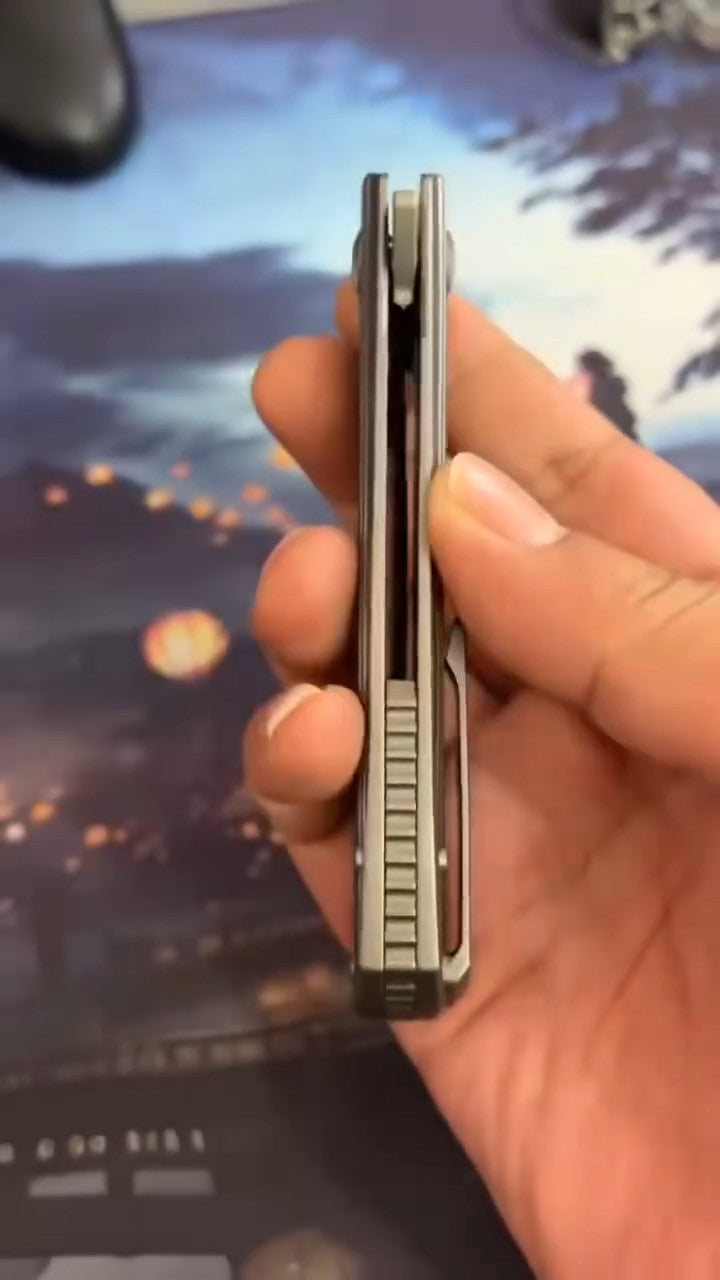 8'' New M390 Steel Blade Full T4C Titanium Handle Pocket Camping Outdoor Utility Folding Knife VTF10