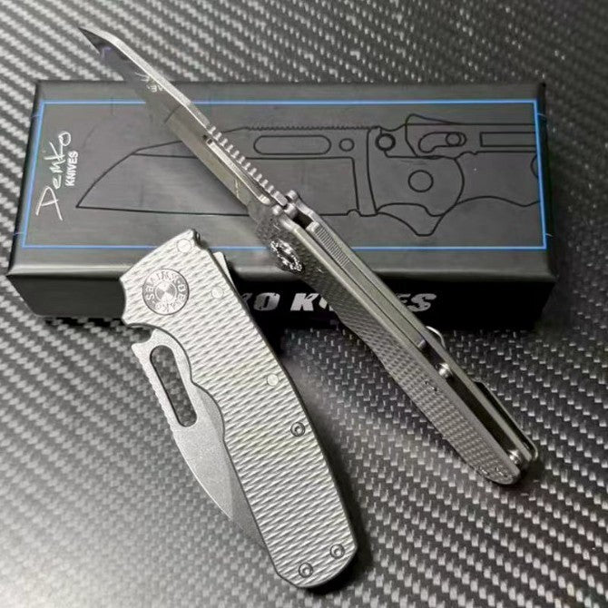 7'' New S35VN Blade Full T4C Titanium Handle Folding Camping Utility Pocket Knife VTF83T