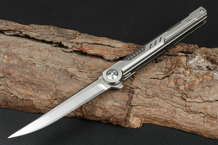 New Fast Opening M390 BladefFull T4C Titanium Handle Pocket Camping Utility Outdoor Folding Knife DF07