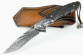 8'' New Fast Opening VG10 Damascus Blade Ebony Handle Pocket Folding Knife VTF72
