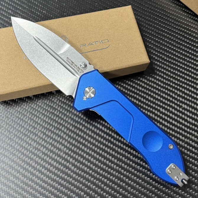 9.5'' New CNC Stone wash N690 Blade Aluminum Handle Survival Folding Knife VTF76