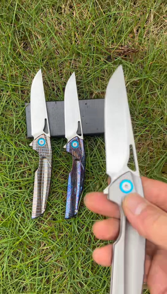 New Manual Folding Knife D2 Steel Blade Full T4C Titanium Handle Pocket Camping Outdoor Knife DF47