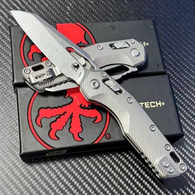 New Stone Wash M390 Steel Blade Full T4C Titanium Handle Pocket Utility Survival Folding Knife VTF66T