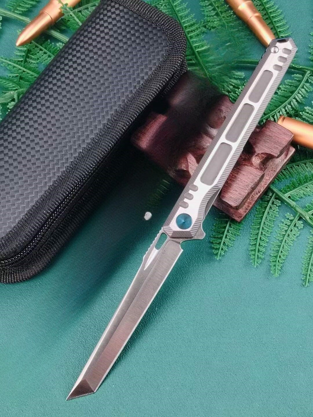 New M390 Blade Full T4C Titanium Handle Pocket Camping Utility Outdoor Collection Folding Knife VTF11