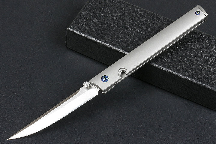 7.5'' New CNC D2 Steel Blade Full T4C Titanium Handle Pocket Camping Outdoor Hiking Folding Knife DF43