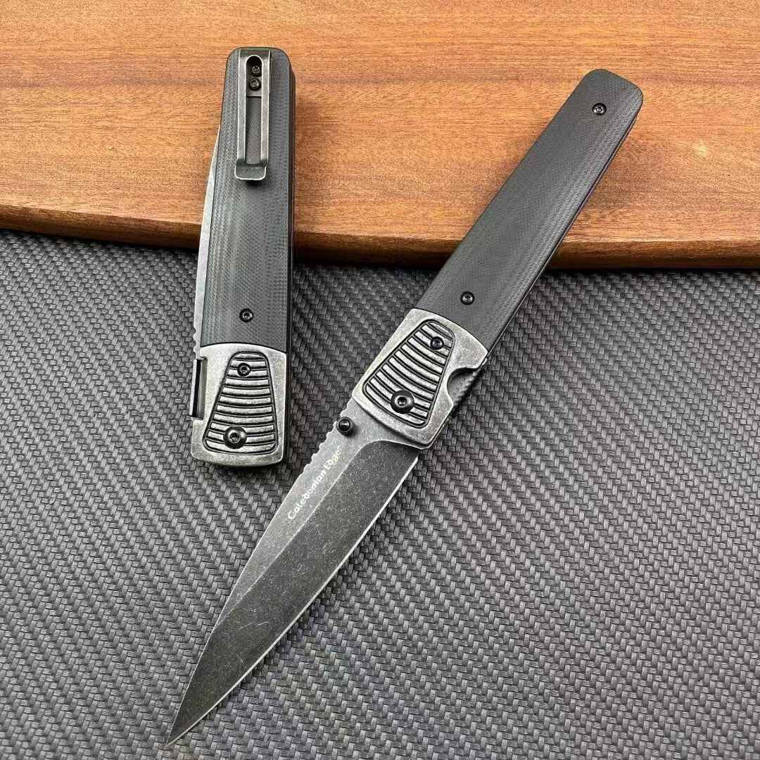 9''New Stone Wash CPM 20CV Blade G10 Handle Tactics Folding Pocket Knife VTF199