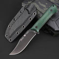 9'' New Stone Wash 14C28N Blade Linen Handle Camping Outdoor Tool Knife VTH72