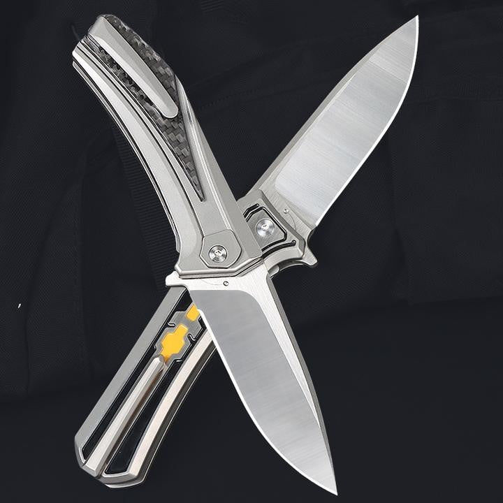 8'' New VG10 Blade Full T4C Titanium Handle Pocket Camping Outdoor Utility Folding Knife VTF18