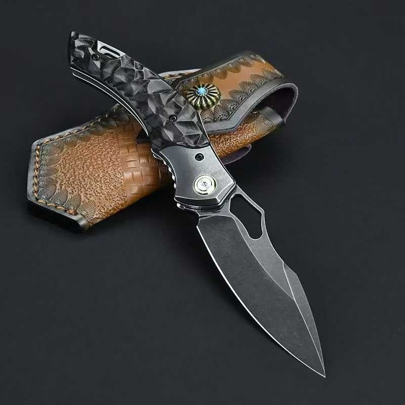 8.5'' New Manual Folding Knife UZI Steels Blade Ebony Handle Folding Knife VTF67