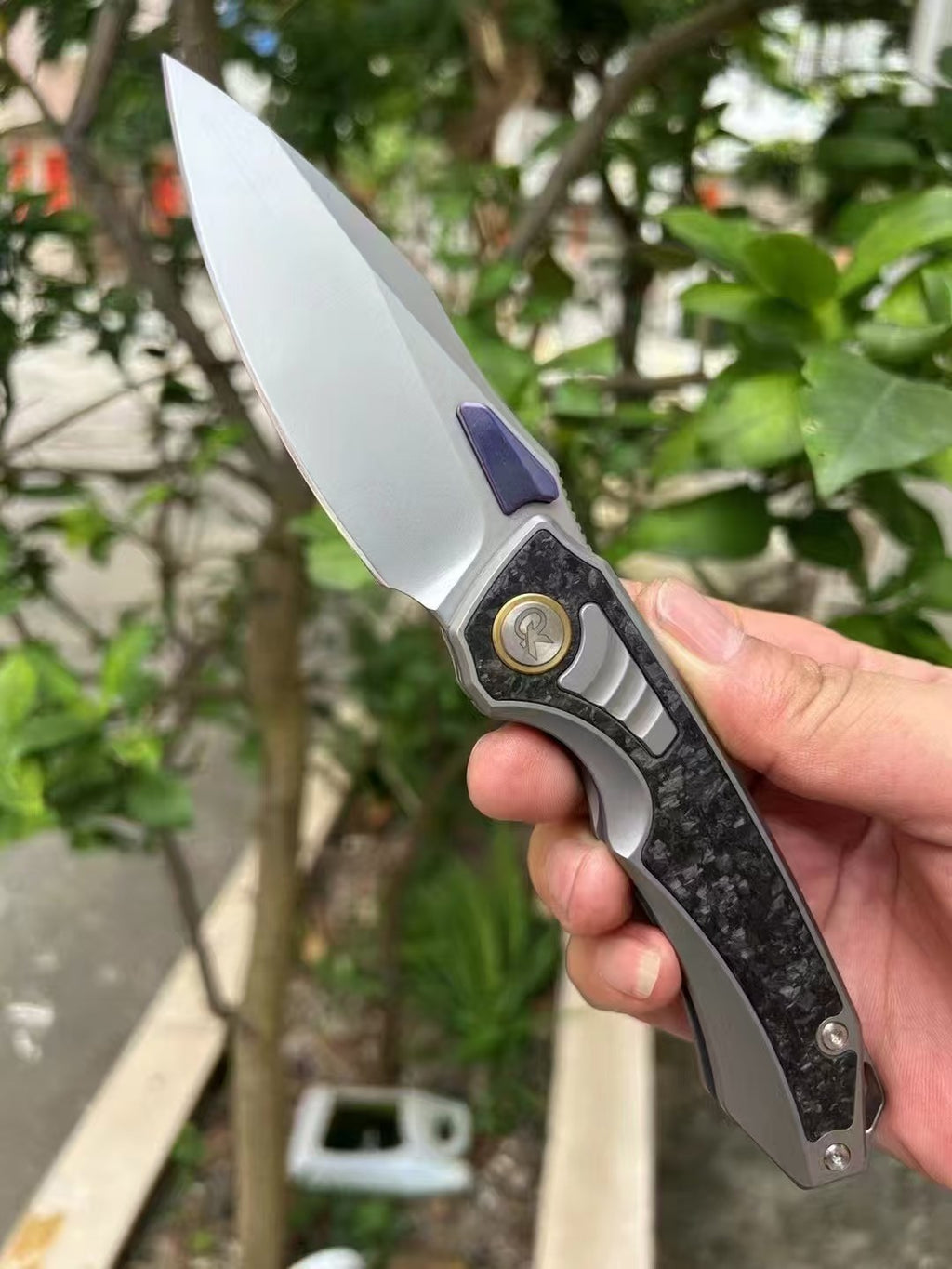 8''New 14C28N Blade Full T4C Titanium Handle Pocket Camping Utility Outdoor Folding Knife VTF203