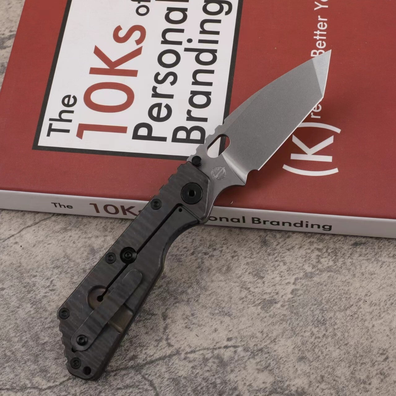New StoneWash D2 steel Blade Full T4C Titanium Handle Pocket Camping Utility Outdoor Folding Knife DF31