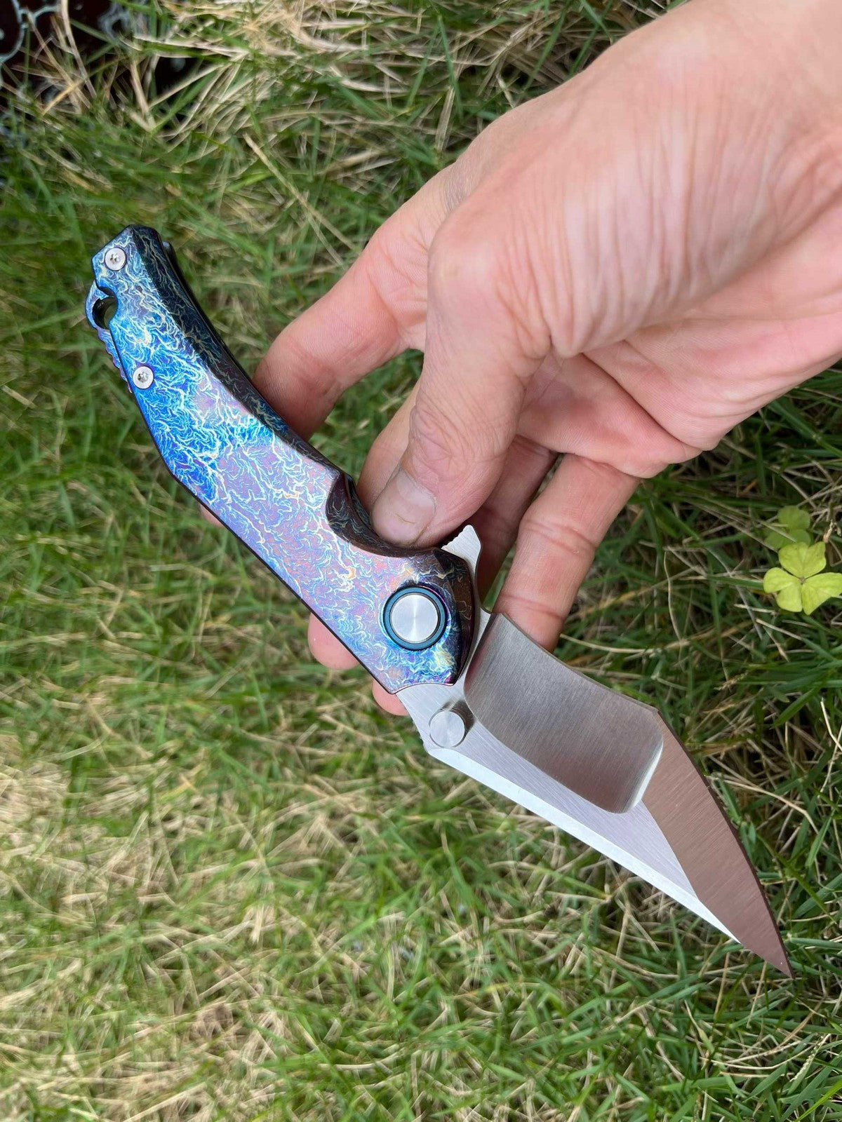 8'' New VG10 Blade Full T4C Titanium HandleFolding Camping Outdoor Utility Pocket Knife VTF200