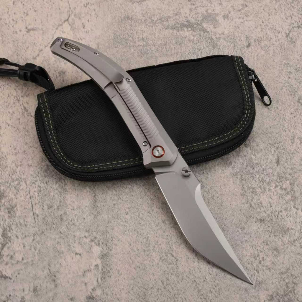 9.5'' New Manual Folding Knife 14C28N Blade Full T4C Titanium Handle  Folding Knife VTF57