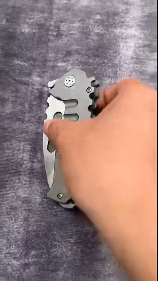 8.5''New CNC D2 Steel Blade Full T4C Titanium Handle  Pocket Camping Utility Outdoor Folding Knife VTF59T