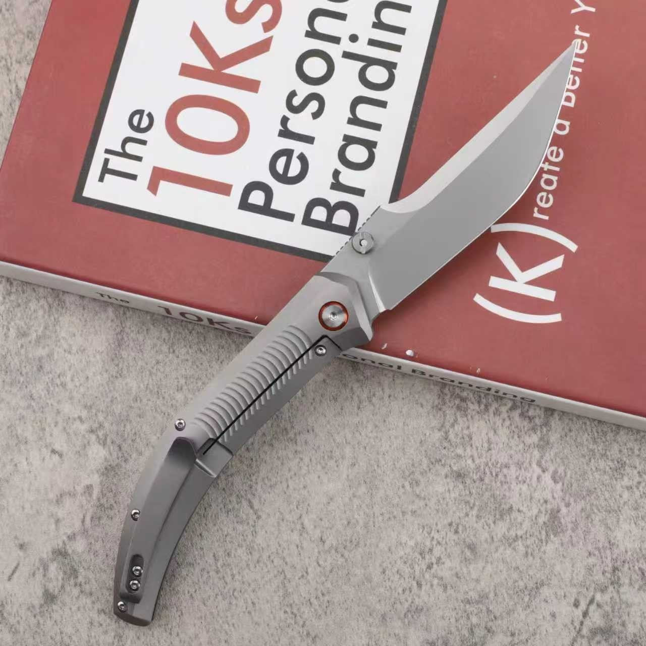 9.5'' New Manual Folding Knife 14C28N Blade Full T4C Titanium Handle  Folding Knife VTF57