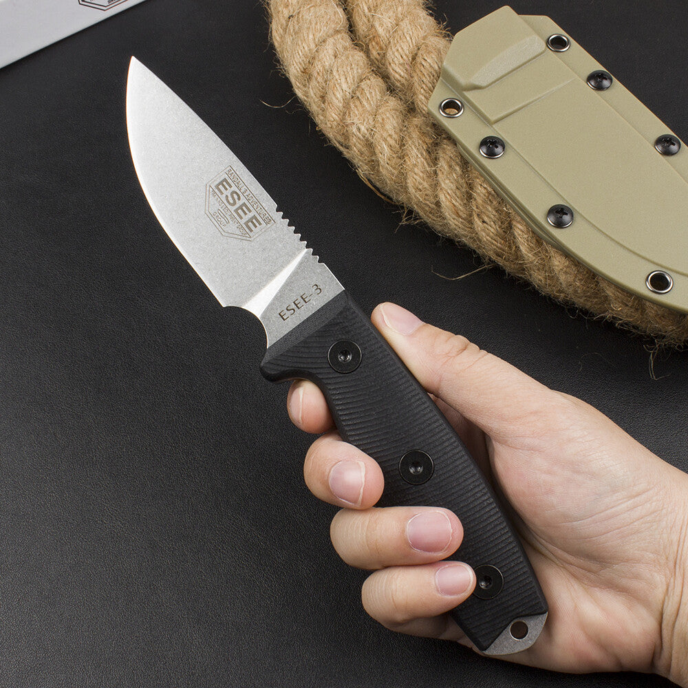 8''New CNC Stone Wash DC53 Blade G10 Handle Camping Outdoor Utility Knife VTH75