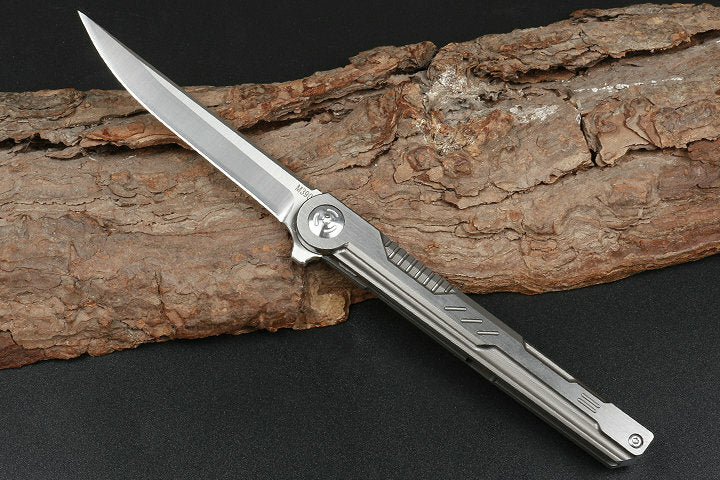 New Fast Opening M390 BladefFull T4C Titanium Handle Pocket Camping Utility Outdoor Folding Knife DF07