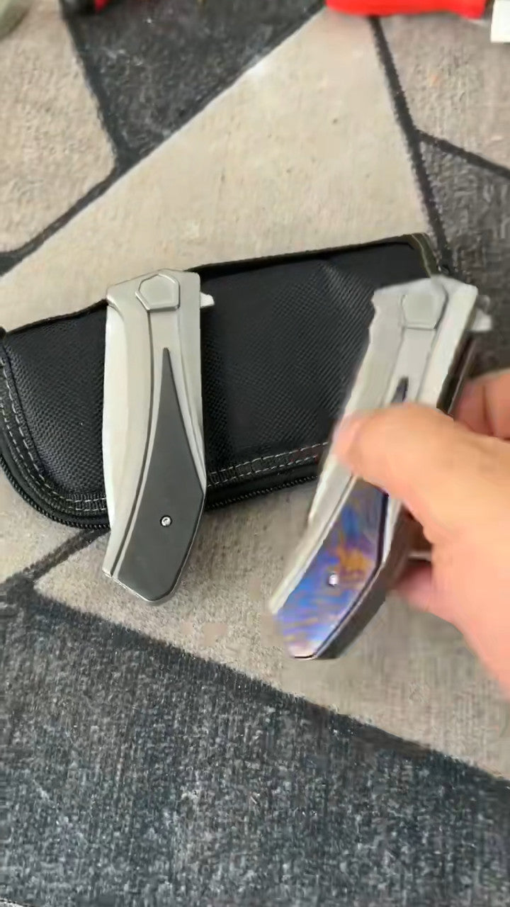 8'' New VG10 Blade Full T4C Titanium Handle Pocket Camping Outdoor Utility Folding Knife VTF18