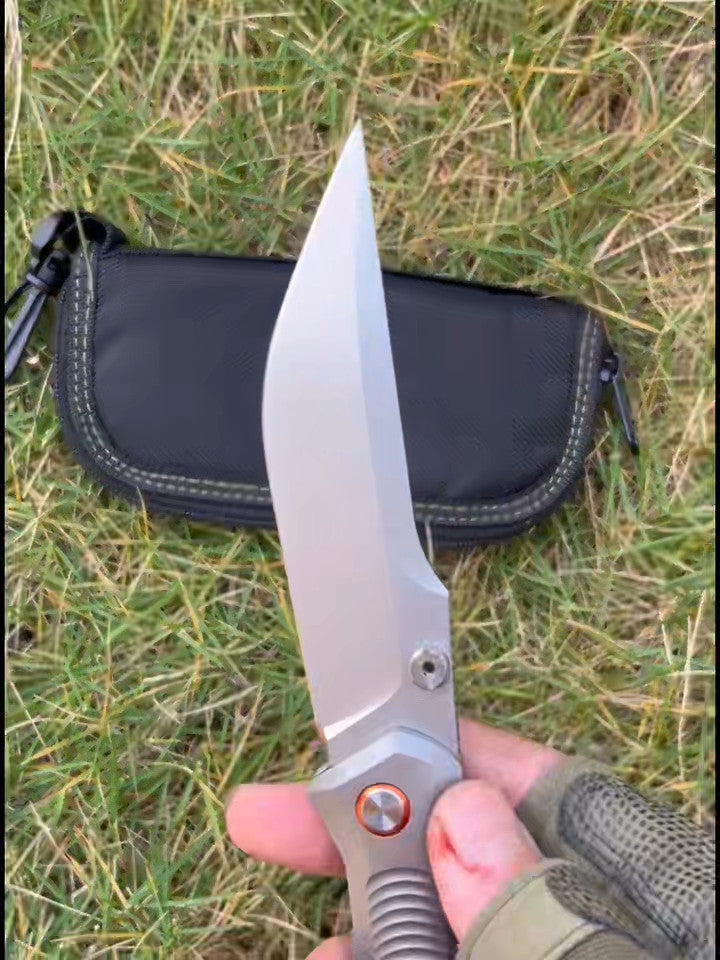 9.5'' New Manual Folding Knife 14C28N Blade Full T4C Titanium Handle  Folding Knife VTF57