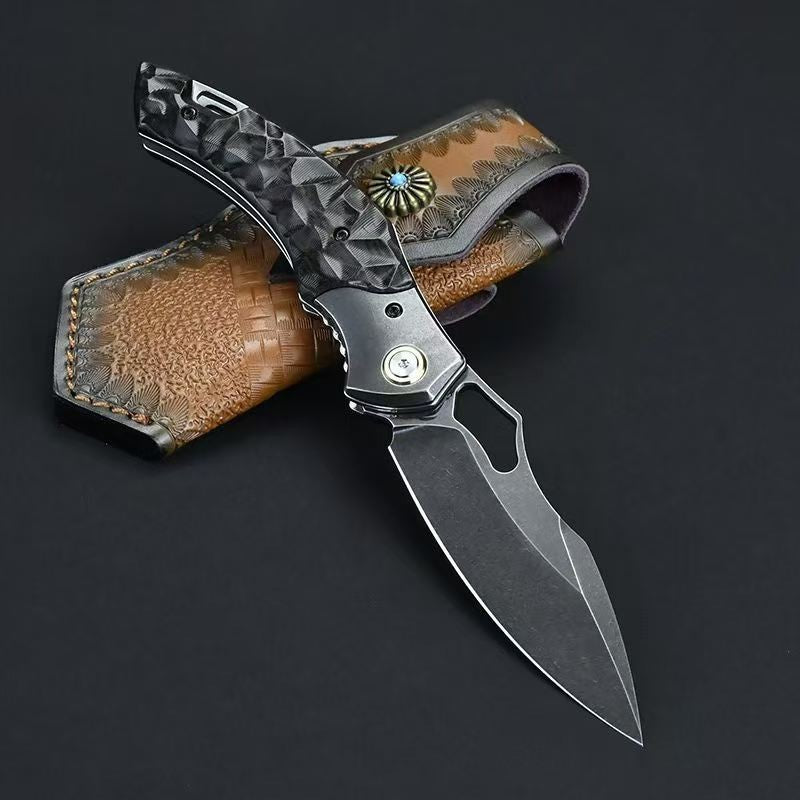 8.5'' New Wootz Steel Blade Wood Handle Camping Outdoor ToolFolding Knife VTF100