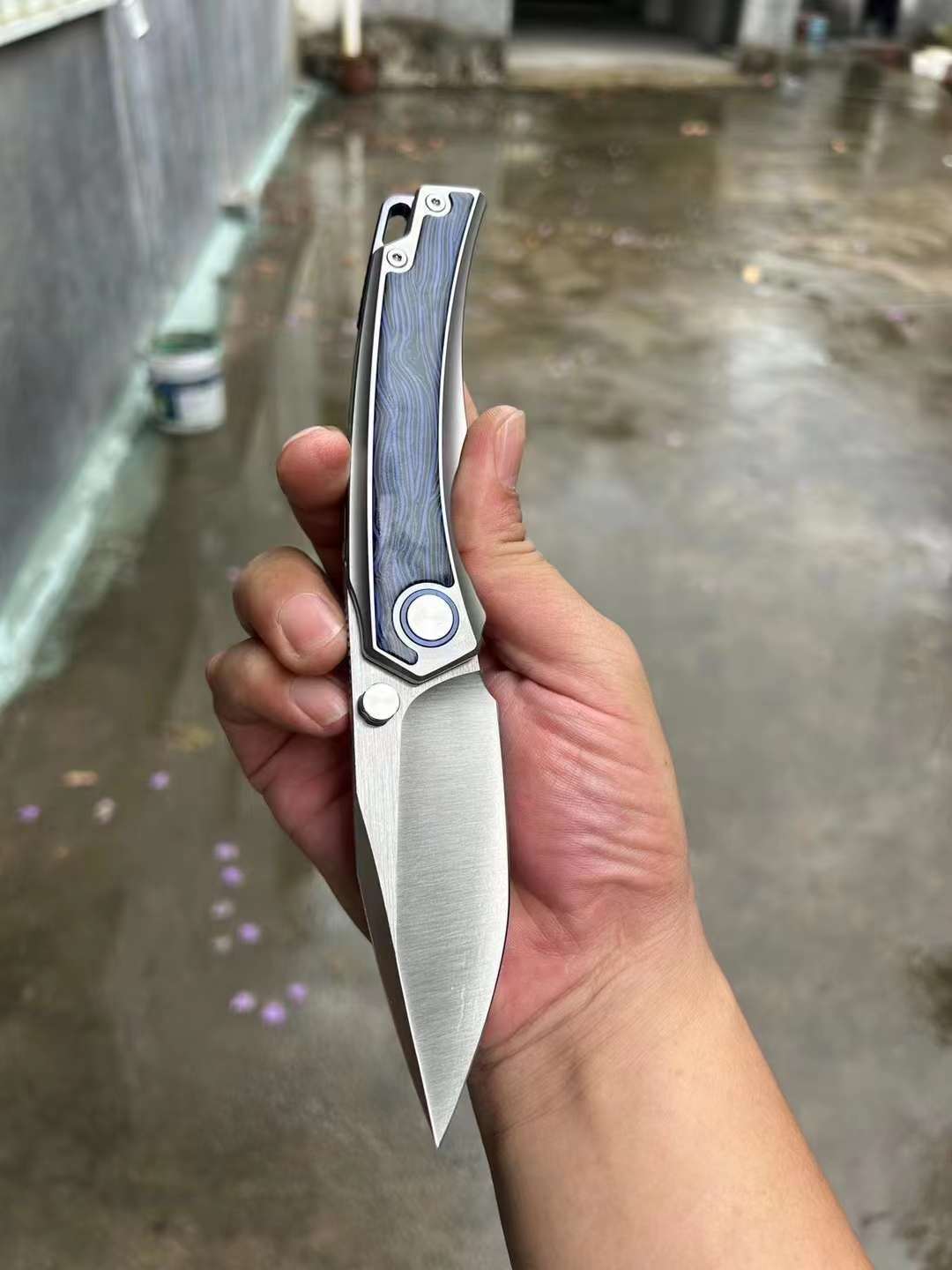 8.5'' New Folding Knife M390 Blade Full T4C Titanium Handle Pocket Camping Utility Outdoor Knife VTF26