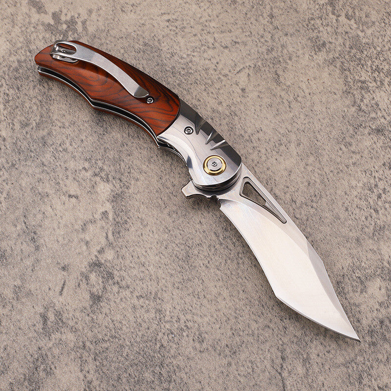 8'' New MirrorLight D2 Blade Wood Handle Pocket Folding Camping Tool Knife DF166