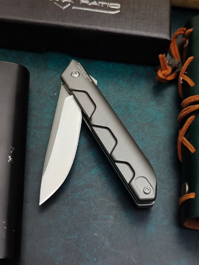 7''New Manual Folding Knife N690 Blade Aluminum Handle Campin Pocket Knife VTF31