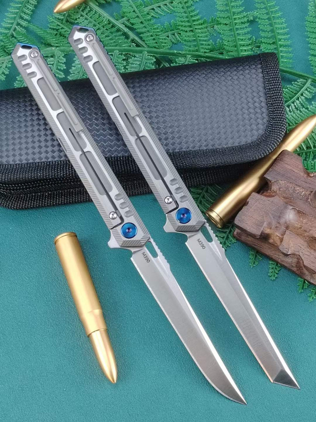 New M390 Blade Full T4C Titanium Handle Pocket Camping Utility Outdoor Collection Folding Knife VTF11