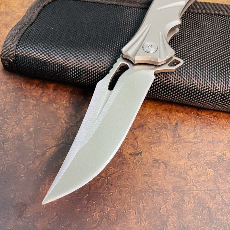 New Folding Knife M390 Blade Full T4C Titanium Handle Pocket Camping Utility Outdoor Knife VTF197