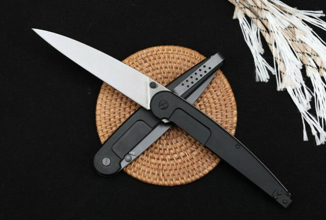 New Manual Folding Knife N690 Blade Aluminum Handle Outdoor Pocket Knife VTF176