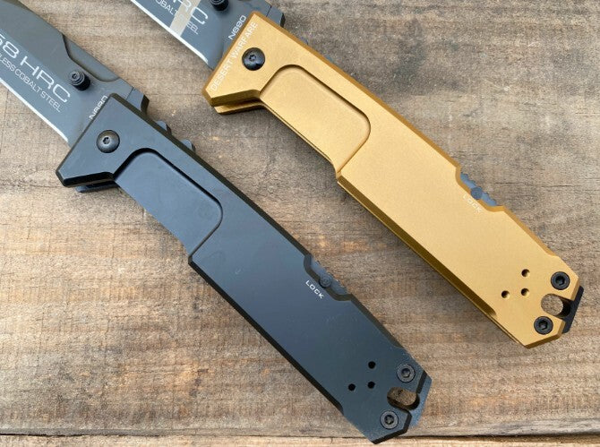 New Manual Folding Knife 5MM Blade Aluminum Handle Lockback Pocket Knife VTF85