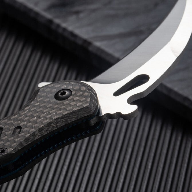 7'' New Fast Opening D2 Blade Carbon Fiber Handle Pocket Claw Karambit Knife C11