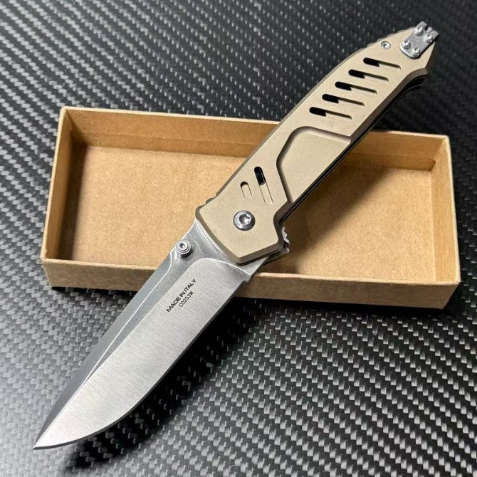 New N690 Blade Aluminum Handle Camping Outdoor Pocket Folding EDC Knife VTF118