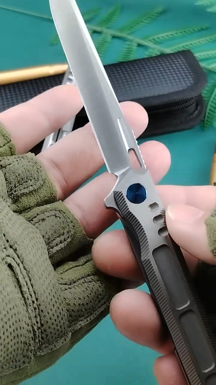 New M390 Blade Full T4C Titanium Handle Pocket Camping Utility Outdoor Collection Folding Knife VTF11