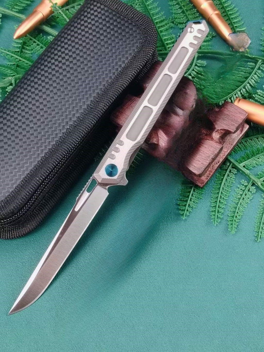 New M390 Blade Full T4C Titanium Handle Pocket Camping Utility Outdoor Collection Folding Knife VTF11