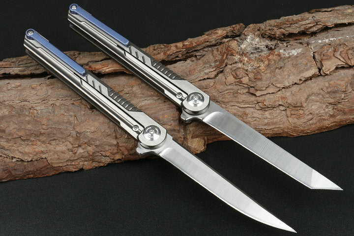 New Fast Opening M390 BladefFull T4C Titanium Handle Pocket Camping Utility Outdoor Folding Knife DF07