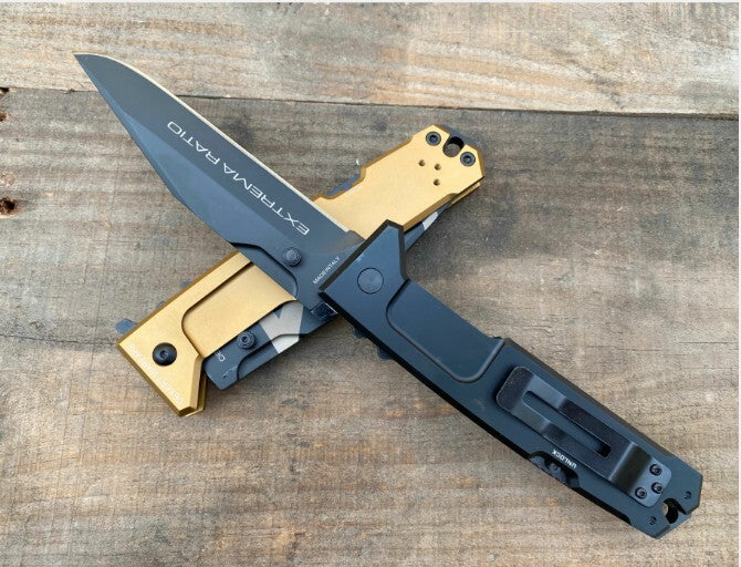New Manual Folding Knife 5MM Blade Aluminum Handle Lockback Pocket Knife VTF85