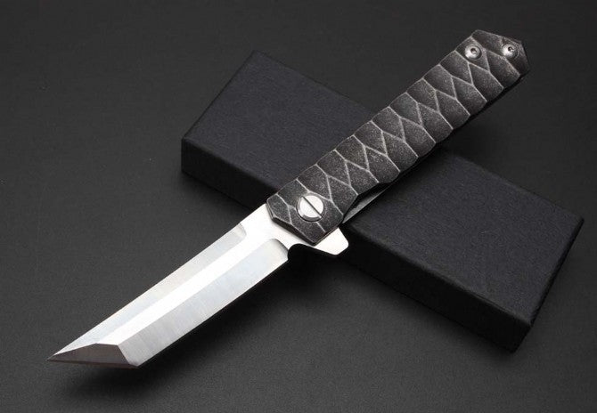 8'' New CNC D2 Blade Fast Opening Full Steel handle Pocket Folding Knife VTF51