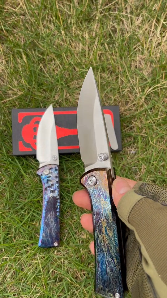 8'' New FoldingKnife M390 Blade Full T4C Titanium Handle Pocket Camping Outdoor Utility Knife VTF95G