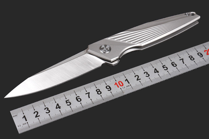 8'' New CNC M390 Steel Blade Full T4C Titanium Handle Pocket Camping Utility Outdoor Folding Knife DF96