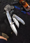8'' New M390 Blade 420Z2 Steel Handle Folding Camping Outdoor Tool Knife VTF20