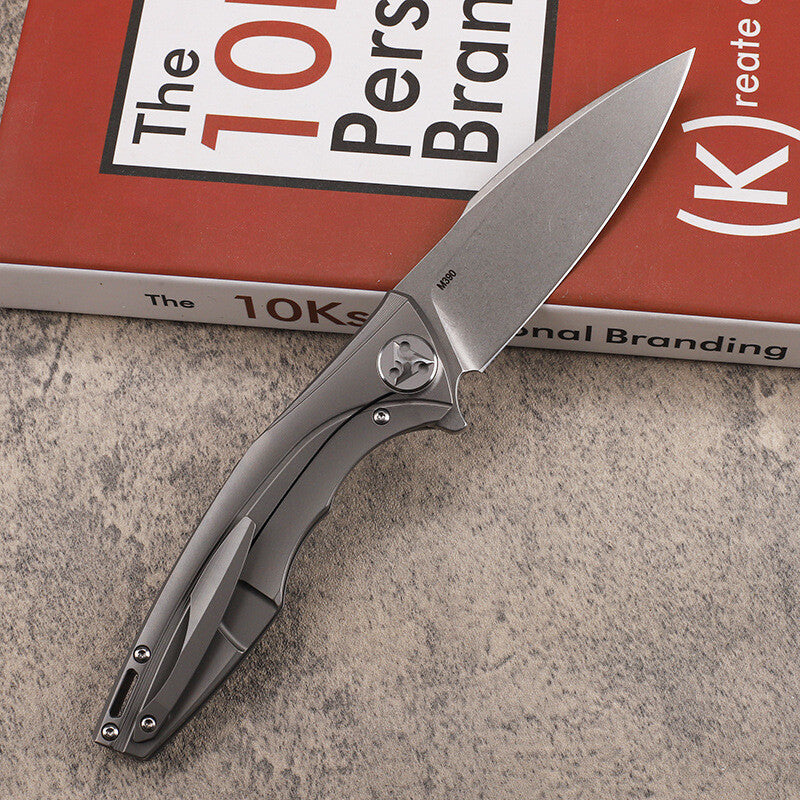 New Fast Opening M390 Steel Blade Full T4C Titanium Handle  Pocket Camping Utility Folding Knife VTF160
