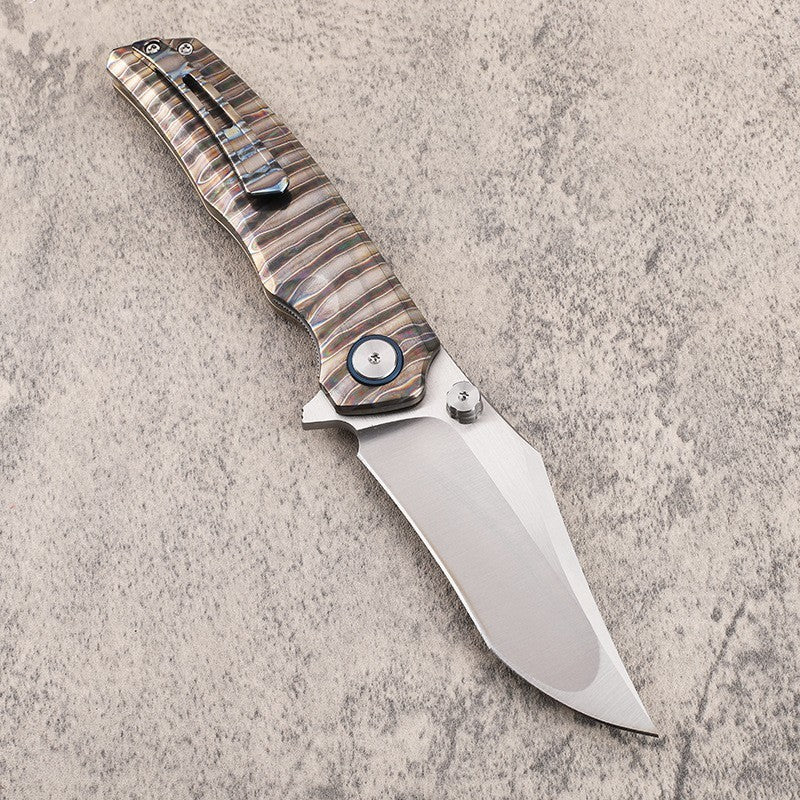 New CNC VG10 Steel Blade Full T4C Titanium Handle Pocket Camping Collection Utility Folding Knife VTF25