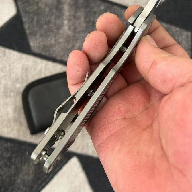 8''New CNC CPM154 Blade Full T4C Titanium Handle  Pocket Camping Outdoor Utility Folding Knife VTF36