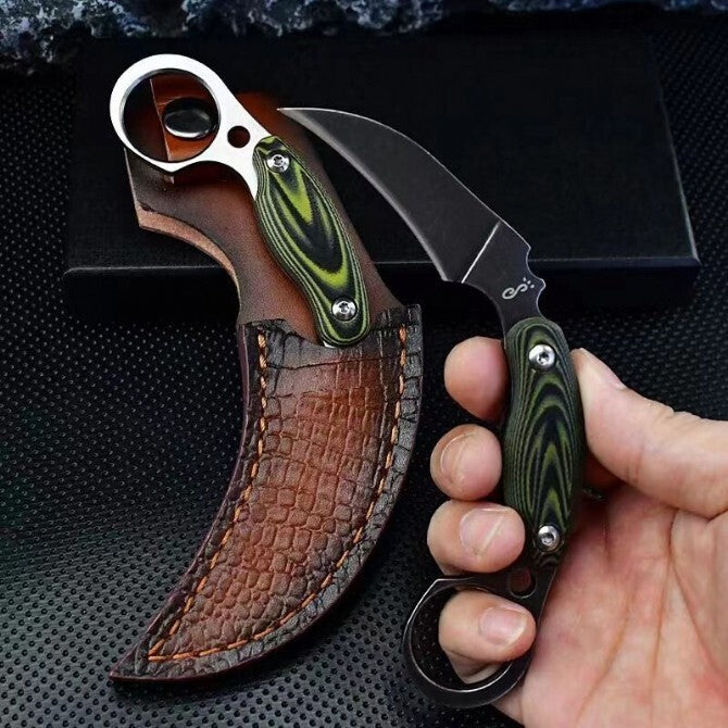 New Stone Wash D2 Fixed Blade G10 Handle Collection Claw Outdoor EDC Knife C12